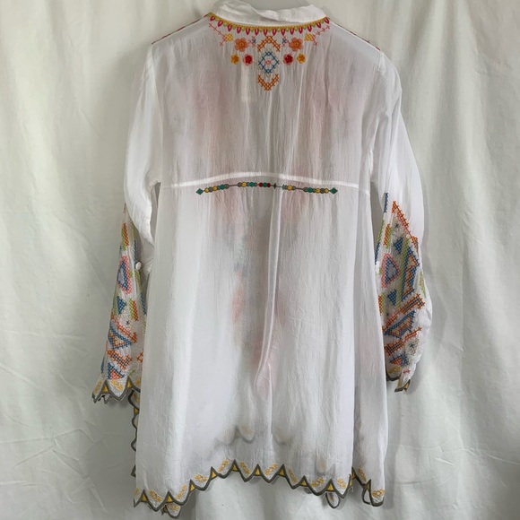JOHNNY WAS Flower Spirit White Tunic XS - Picture 3 of 6